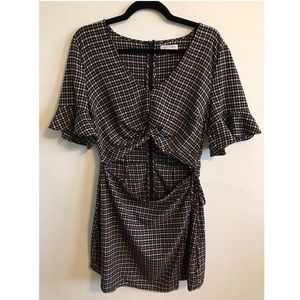 Gingham print mini dress